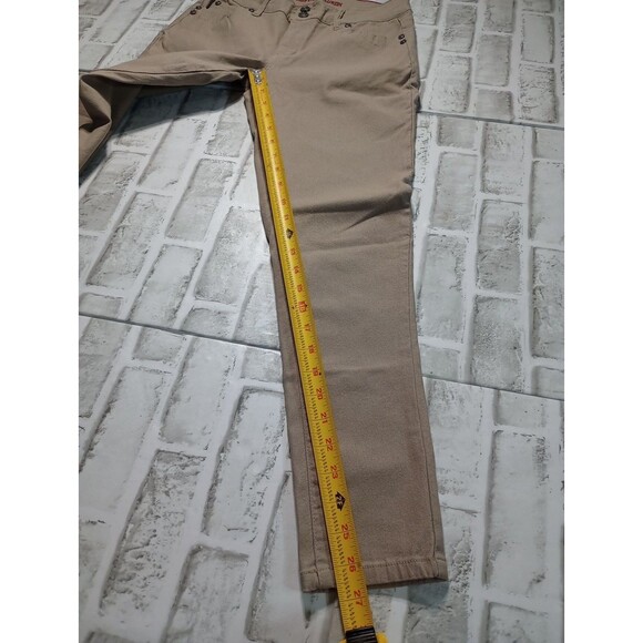 Sabrina Lauren tan stretchy five pocket double button and zip cropped jeans 8 - Picture 4 of 11